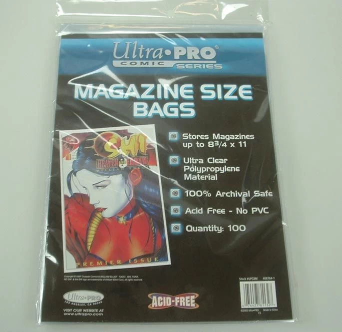 Ultra Pro Comic Bags Magazine Size (100 St.) 3 Ultra Pro Comic Bags Magazine Size (100 St.)