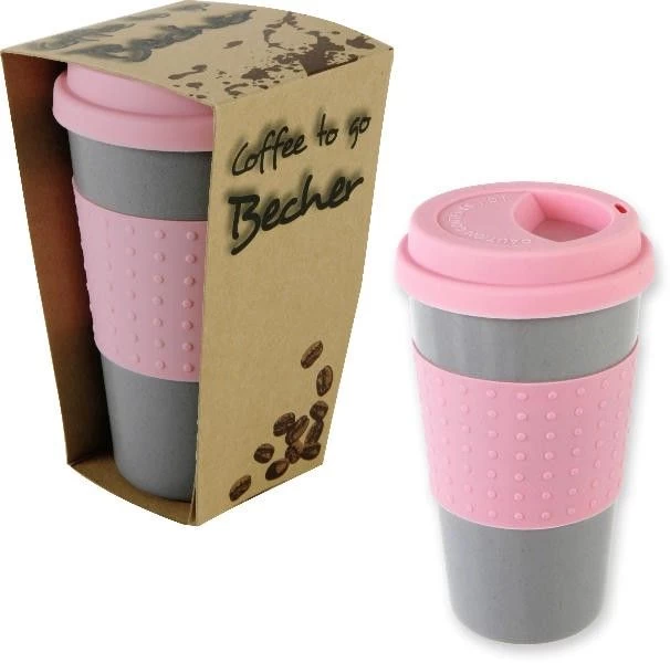 Diverse Coffee-To-Go Becher Grau / Pink 3 Diverse Coffee-To-Go Becher Grau / Pink